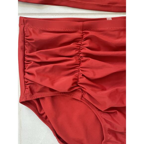 Raisins Swim Bikini Swimwear Ruched High Waist Swimsuit - Picture 5 of 10